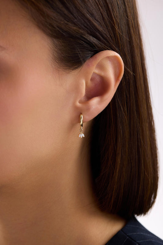 Marquise Petal Cluster Hoop Earrings