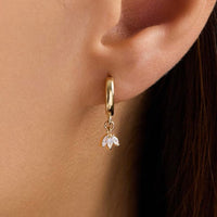 Marquise Petal Cluster Hoop Earrings