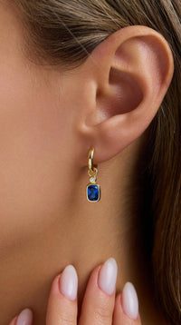 Cushion Cut Chunky Huggie Drop Earrings