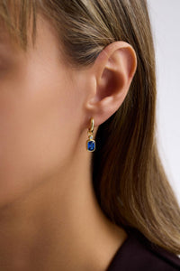 Cushion Cut Chunky Huggie Drop Earrings