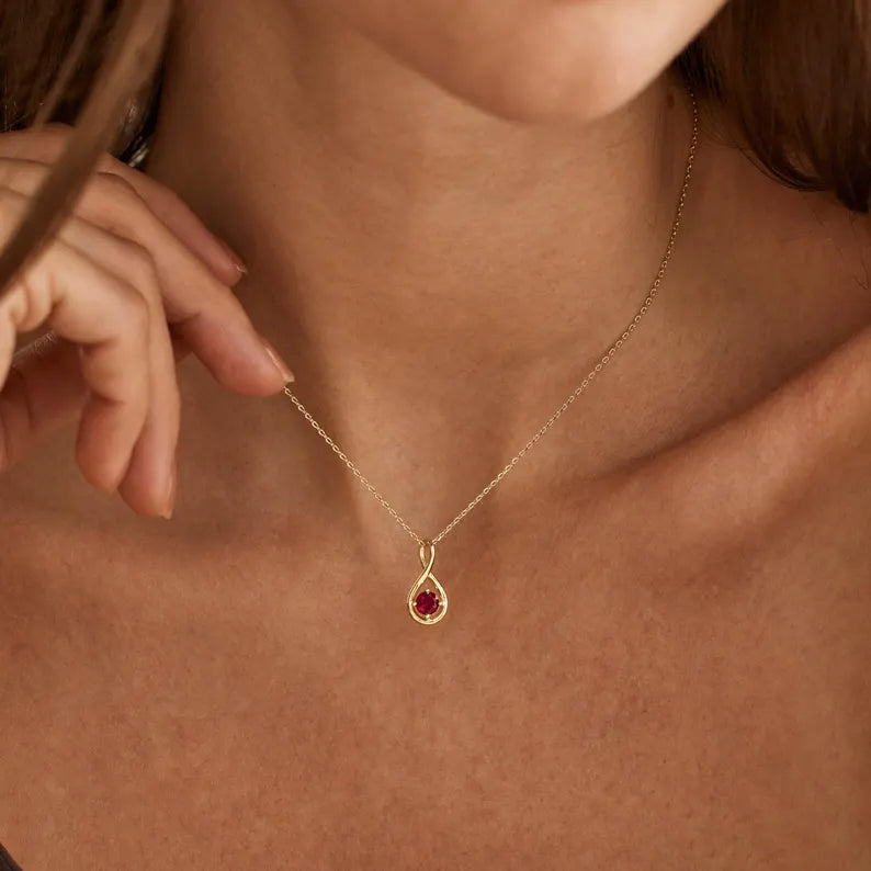 Open Teardrop Solitaire Necklace