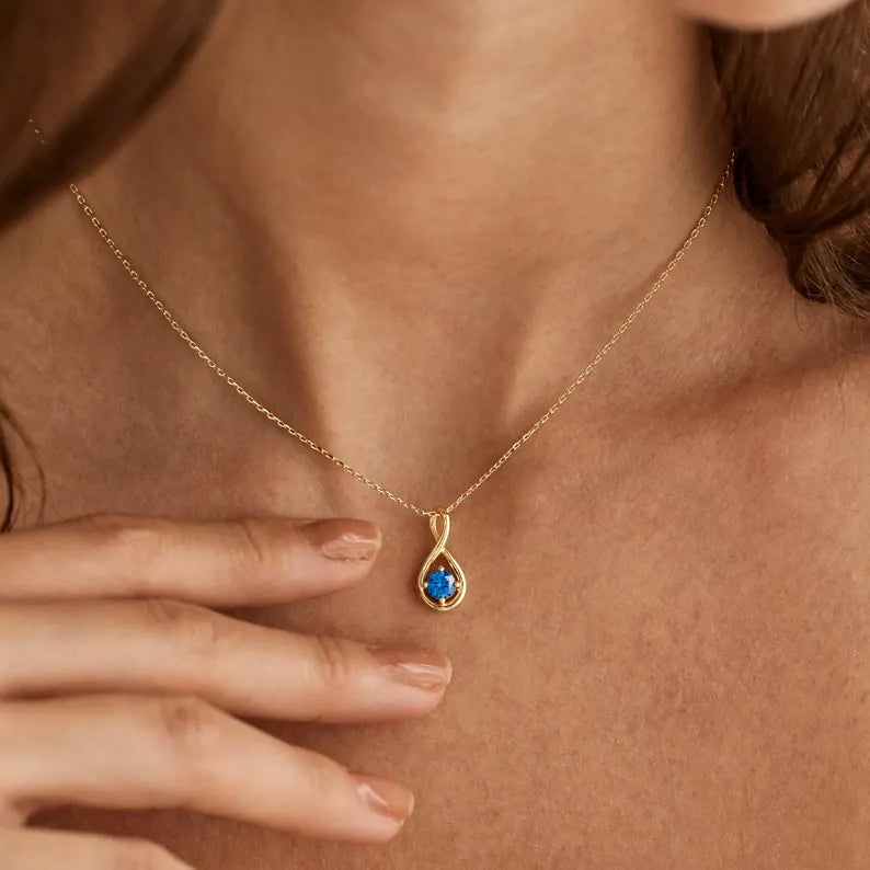 Open Teardrop Solitaire Necklace