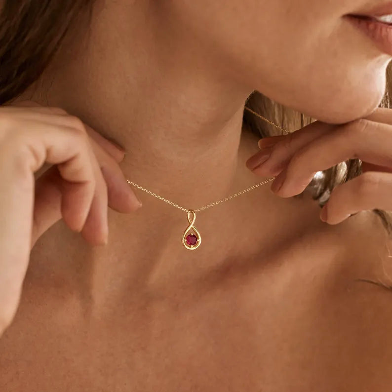 Open Teardrop Solitaire Necklace