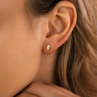 East West Marquise Bezel Stud Earrings