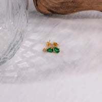 Toi et Moi Round Pear Stud Earrings
