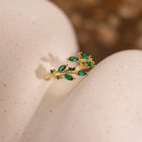 Adjustable Leaf Vine Wrap Ring
