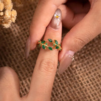 Adjustable Leaf Vine Wrap Ring