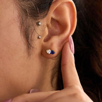 Toi et Moi Heart Pear Stud Earrings