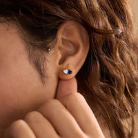 Toi et Moi Heart Pear Stud Earrings
