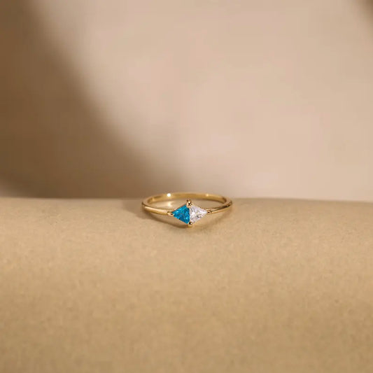Toi et Moi Trillion Cut Two Stone Ring