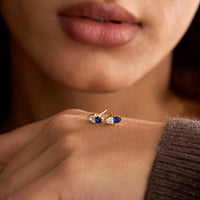 Toi et Moi Heart Pear Stud Earrings
