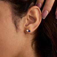 Toi et Moi Heart Pear Stud Earrings