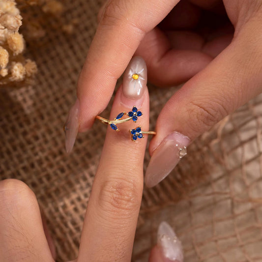 Colour Stone Flower Wrap Ring