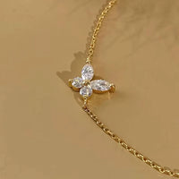 Marquise Round Butterfly Charm Bracelet