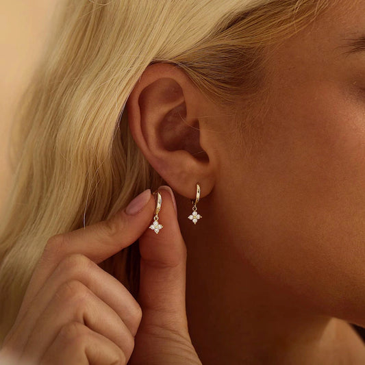 Cluster Charm Huggie Hoop Earrings
