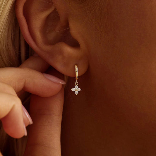 Cluster Charm Huggie Hoop Earrings