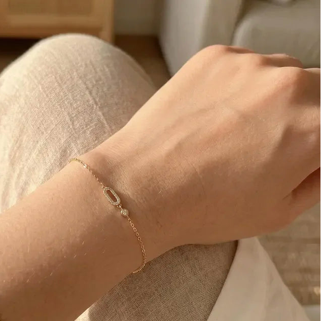 Golden Hour Paperclip Link Station Bracelet