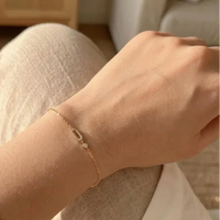 Golden Hour Paperclip Link Station Bracelet