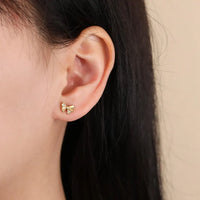 Tiny Sculpted Bow Stud Earrings