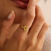 Hand Drawn Open Heart Ring