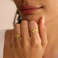 Hand Drawn Open Heart Ring