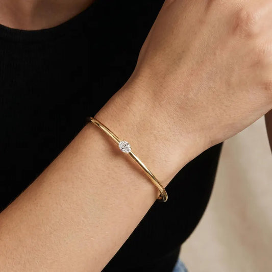 Solitaire Diamond Bangle Bracelet