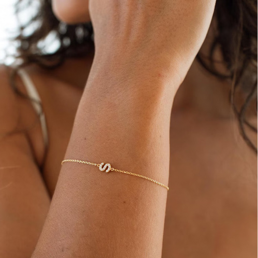 Initial Pave Bracelet