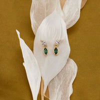 Marquise Two Stone Colour Earrings
