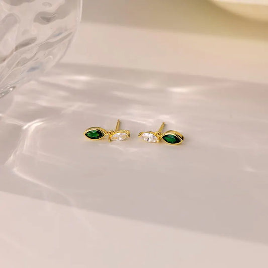 Marquise Two Stone Colour Earrings