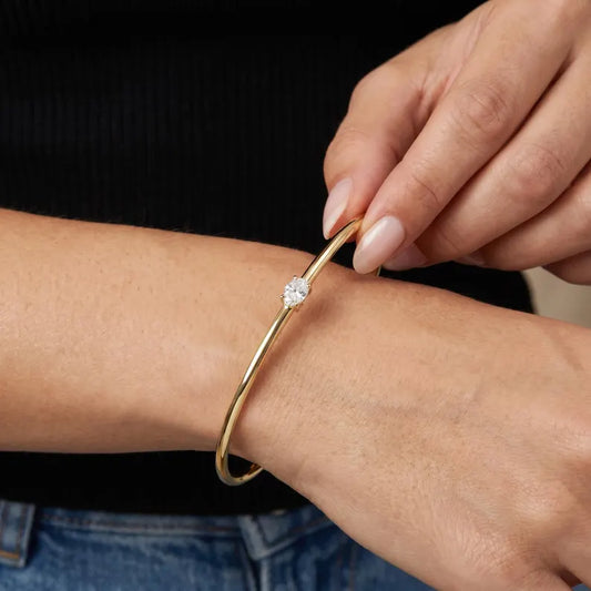 Solitaire Diamond Bangle Bracelet