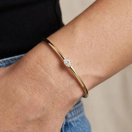 Solitaire Diamond Bangle Bracelet