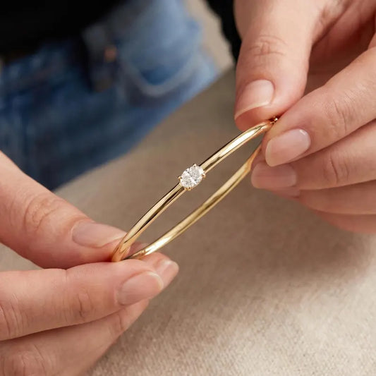Solitaire Diamond Bangle Bracelet
