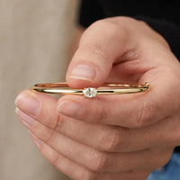 Solitaire Diamond Bangle Bracelet