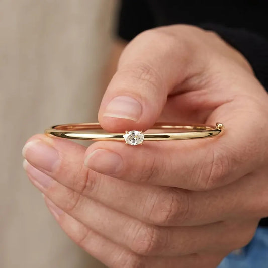 Solitaire Diamond Bangle Bracelet