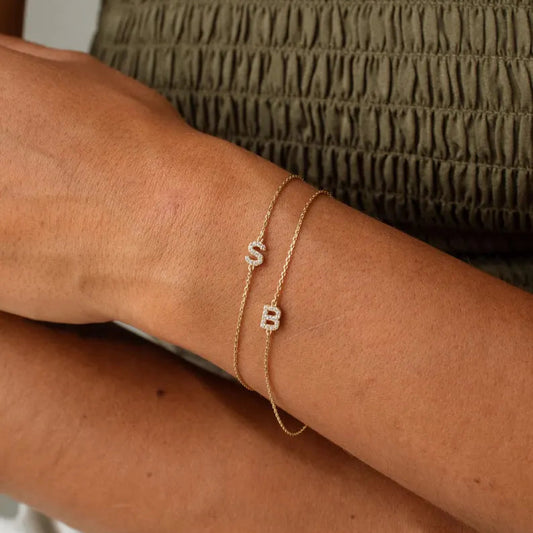 Initial Pave Bracelet