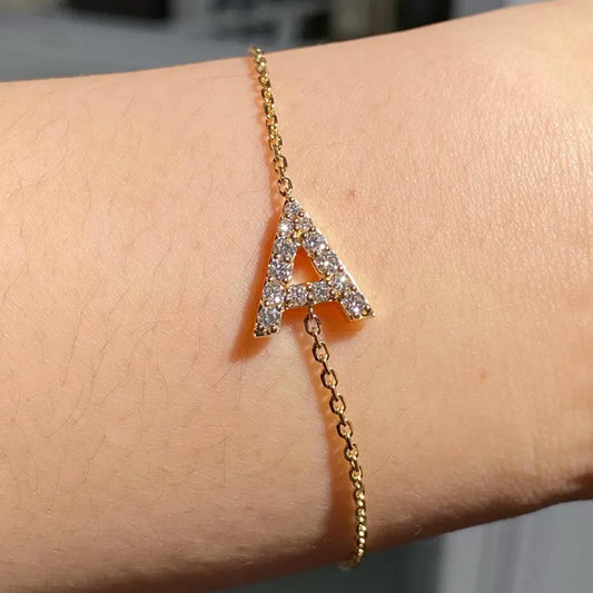 Initial Pave Bracelet