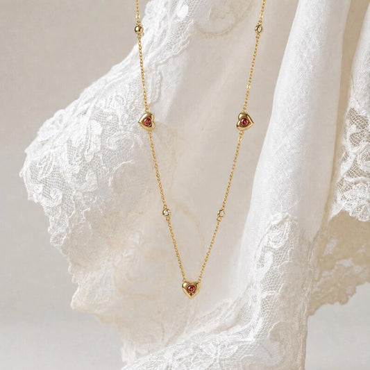 Heart Station Chain Necklace