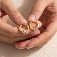 Pavé Bead Charm Hoop Earrings