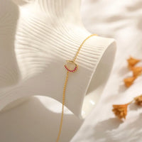 Horseshoe Chain Bracelet in Colour Stones