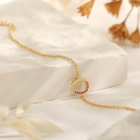 Horseshoe Chain Bracelet in Colour Stones