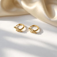 Pavé Knot Huggie Hoop Earrings