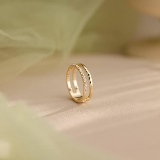 Double Rail Split Band Ring