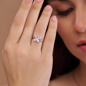 Butterfly-Inspired Diamond Ring - KYMEE