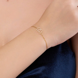 Two Heart Style Charm Bracelet - KYMEE