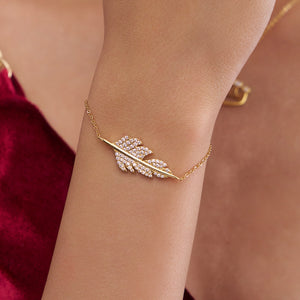 Graceful Leaf Diamond Bracelet - KYMEE