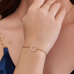 Circle Design Diamond Bracelet - KYMEE