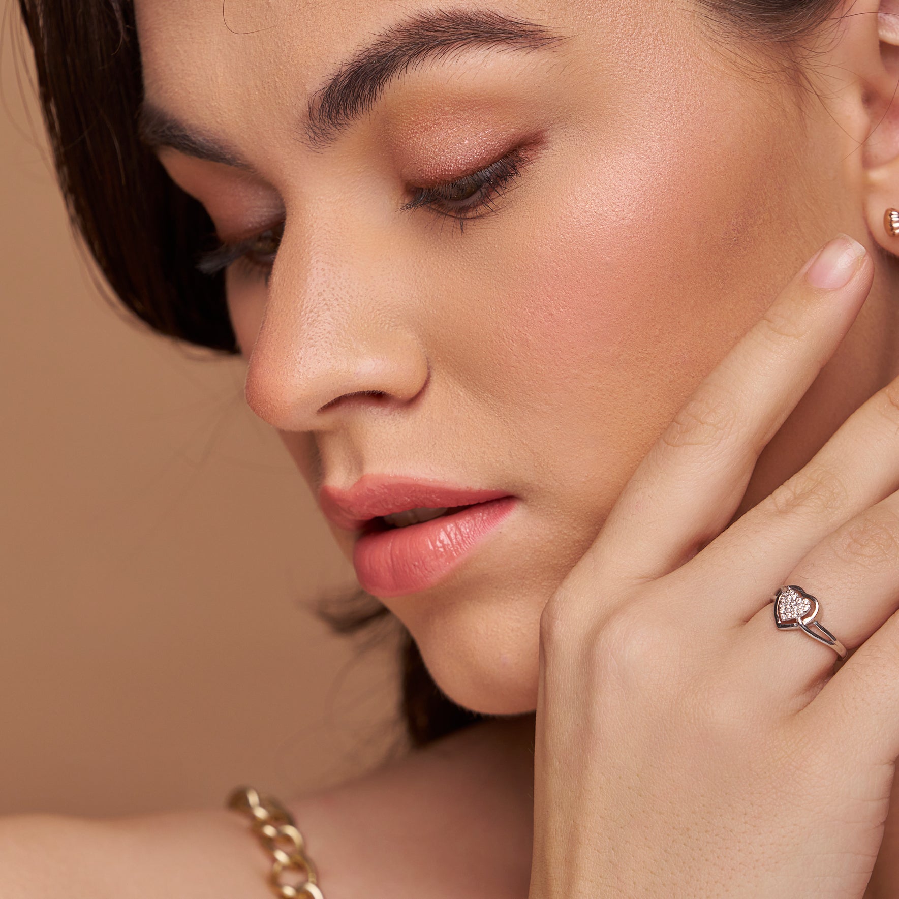 Heart Pave-Set Diamond Ring