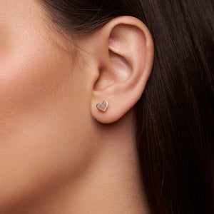 Heart-Shaped Silver Stud Earring - KYMEE