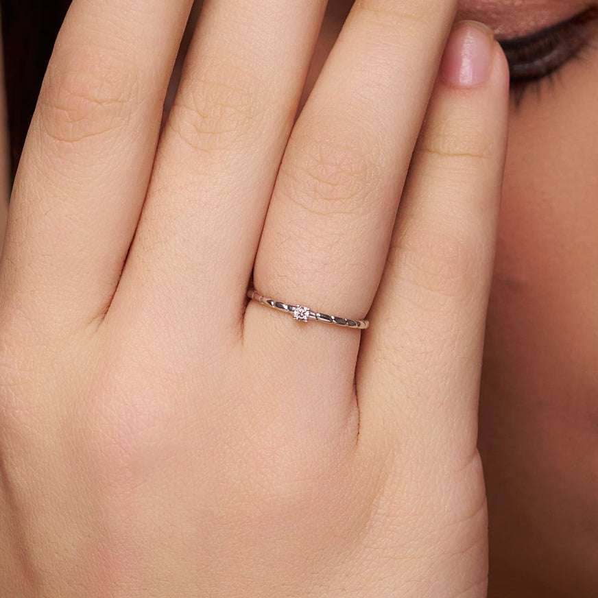 Minimal Solitaire Ring & Necklace Set