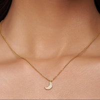 Sparkle Moon Pendant Necklace - KYMEE